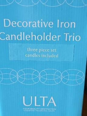 Ulta Beauty Decorative Iron Candleholder Trio - Blue and Black